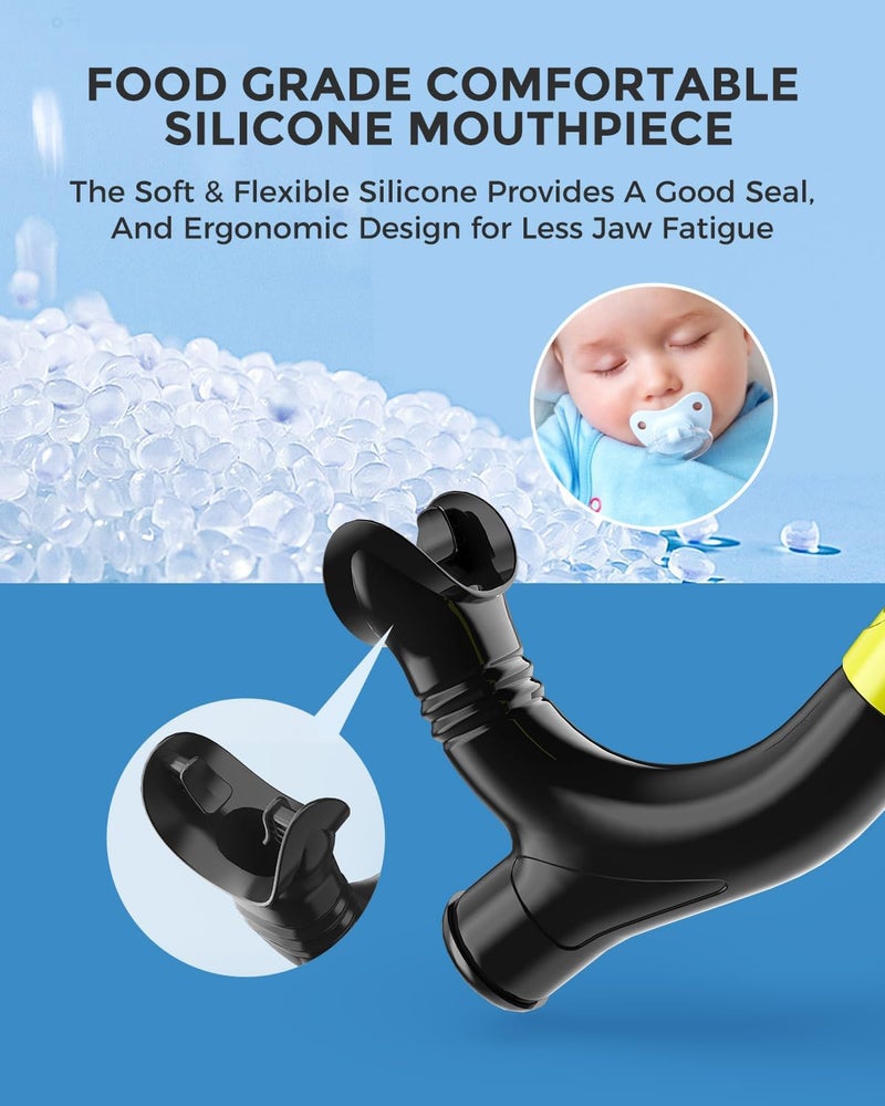 OMID SN1 Snorkel for Adult Youth, Diving Snorkel with One-Way Purge Valve, Food-Grade Silicone Mouthpiece - Image 4